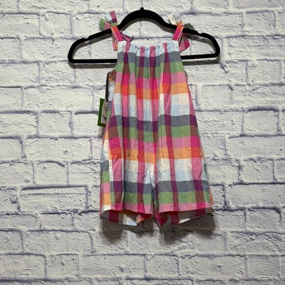 Girls' Plaid Tie-Shoulder Poplin Romper - kate spade new york x Target nwt XS - Picture 6 of 16